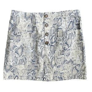 JUST U IN Snakeskin Print Mini Skirt Size Large